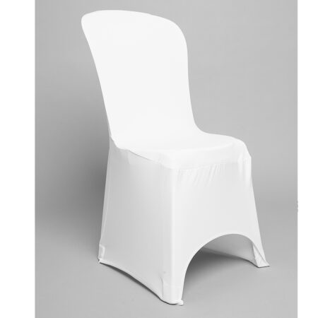 Housse lycra blanche pour chaise sans accoudoir
