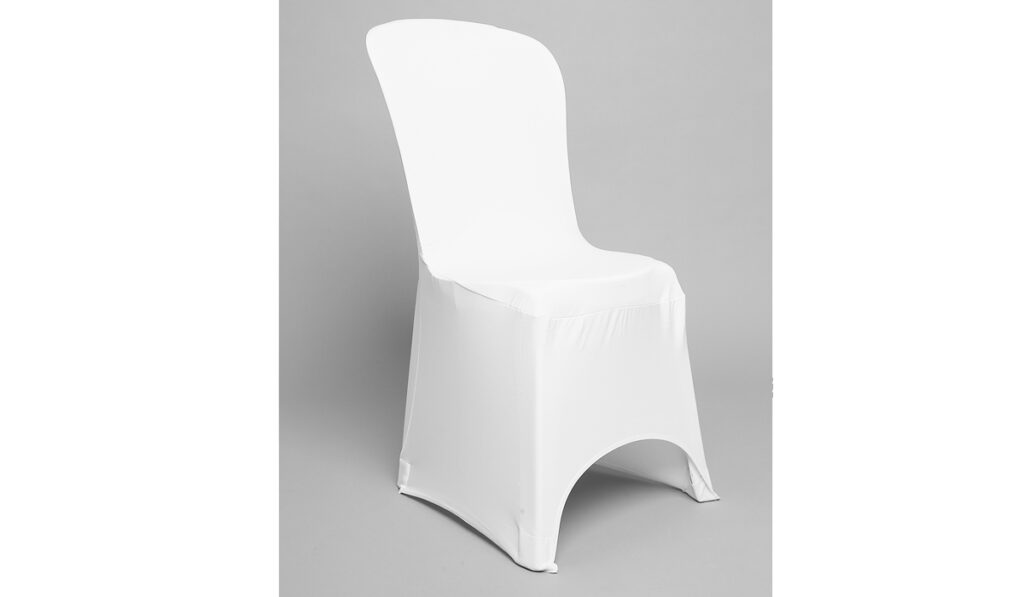 Housse lycra blanche pour chaise sans accoudoir